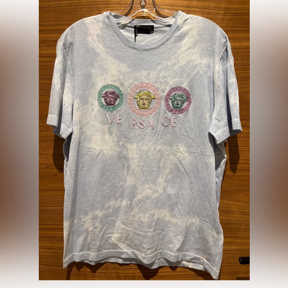 Versace Authentic Embroidered T-Shirt with Pastel Accents